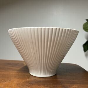 Ernest Sohn Creations Design Bowl MCM Ribbed White Salad Serving Minimalist SOZ2